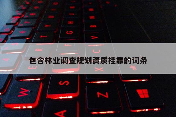 包含林業調查規劃資質掛靠的詞條