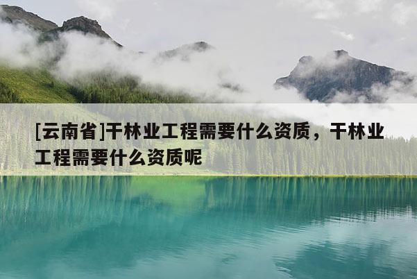 [云南省]干林業工程需要什么資質，干林業工程需要什么資質呢