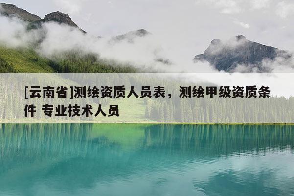 [云南省]測繪資質人員表，測繪甲級資質條件 專業技術人員