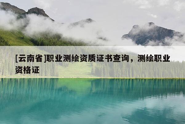 [云南省]職業測繪資質證書查詢，測繪職業資格證